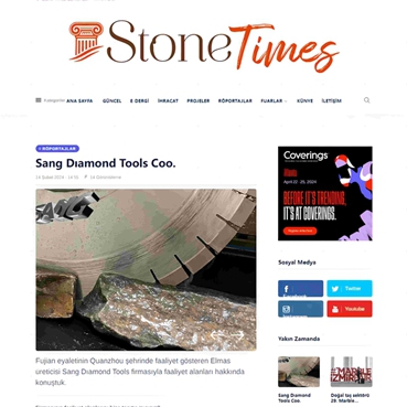 SANG Diamond Tools' Arix Segment Takes Center Stage in Turkey's Stone Times Magazine!